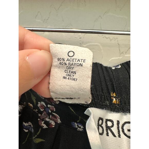 BRIGGS NEW YORK | Vintage Black Floral Pleated Midi Skirt | Size 12 - Picture 7 of 7